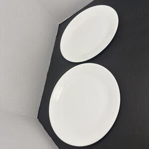 2 Corelle Dinner Plates 10.25” All White USA Chip Break Resistant Winter Frost